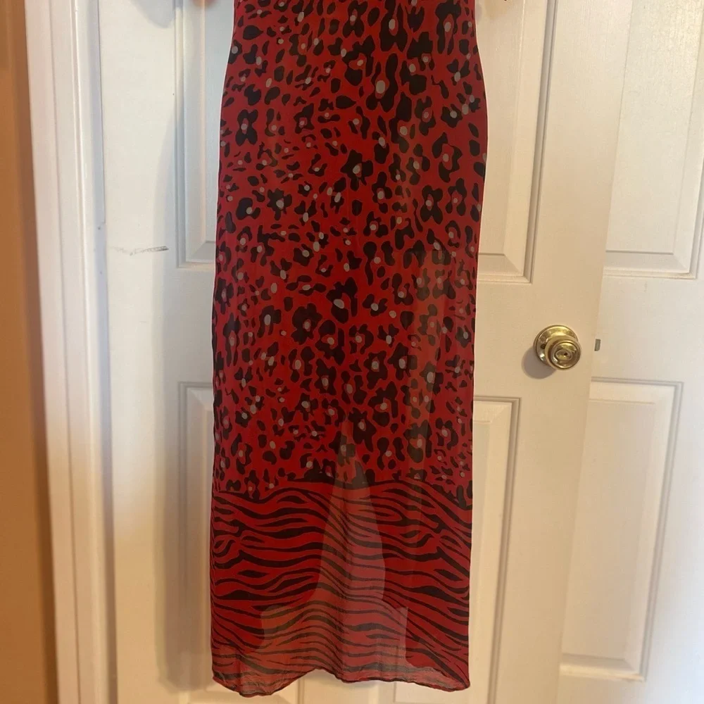 “ZARA” Sheer Chiffon Split Tunic Kaftan Dress